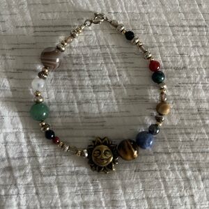 Sun Charm Multicolor Beaded Bracelet